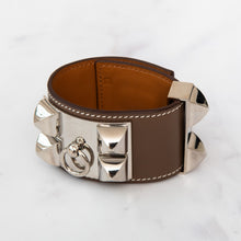  Hermes Etoupe Leather Collier de Chien Bracelet
