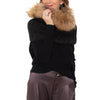 Hermes Ladies Charcoal Grey Alpaca Wool And Fur Collar