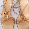 Hermes Chaine d'Ancre Gold Leather Heel Sandals