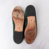 Hermes Green Velvet Flat Pumps