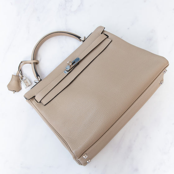 Hermes Kelly 32 Gris Tourtourelle Veau Togo Leather Bag