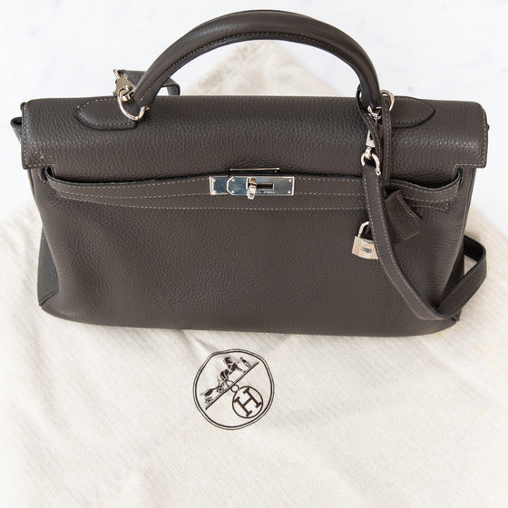 Hermes Kelly 32 Elephant Grey Leather Bag