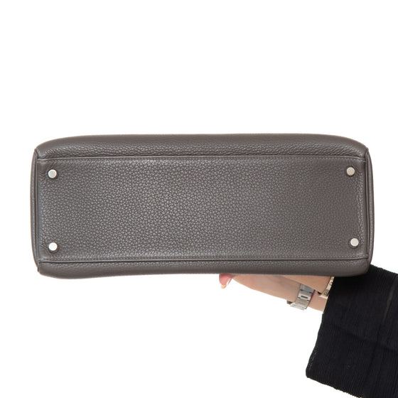 Hermes Kelly 32 Elephant Grey Leather Bag