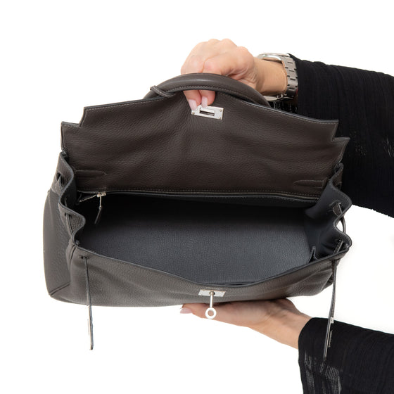 Hermes Kelly 32 Elephant Grey Leather Bag