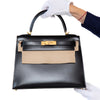 **UNUSED** Hermes Kelly 28 Black Box Leather Bag 2025