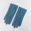Hermes Blue Jean Leather Clou de Selle Gloves