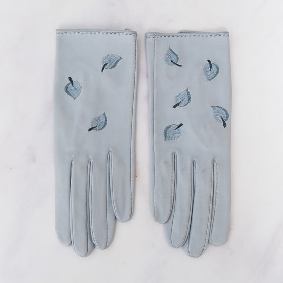 Hermes Blue Lin Leather Gloves
