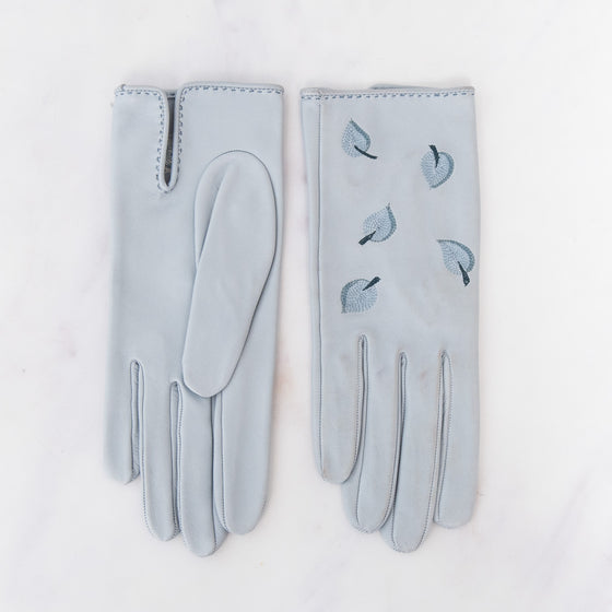 Hermes Blue Lin Leather Gloves