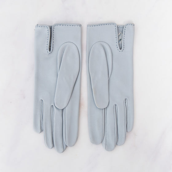 Hermes Blue Lin Leather Gloves