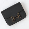 Hermes Constance Slim Black Epsom Leather Niloticus Purse 2022