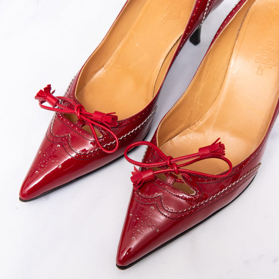 Hermès Guillie Red Patent Leather Heels