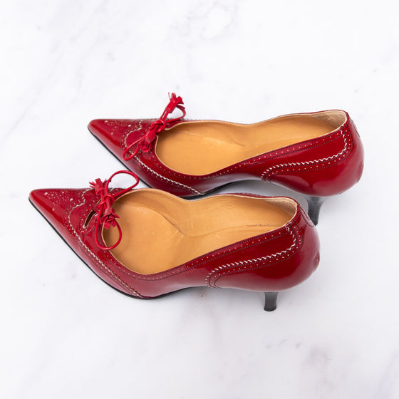 Hermès Guillie Red Patent Leather Heels