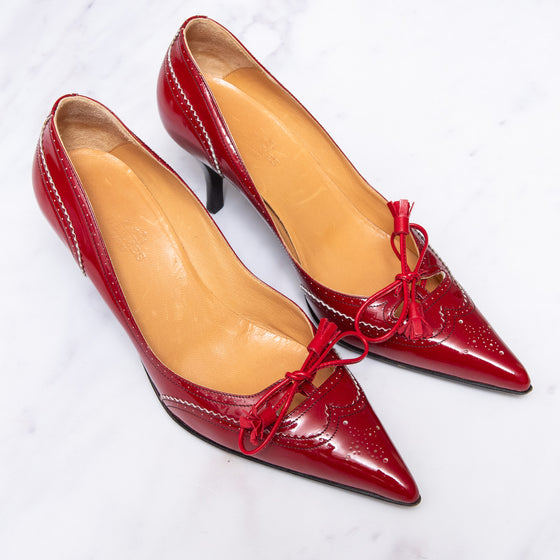 Hermès Guillie Red Patent Leather Heels