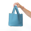**UNUSED** Hermès  Picotin Lock 18 Bleu Jean Taurillon Clemence Leather Bag