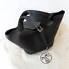 Hermes Picotin Lock 22 Black Clemence  Leather Bag
