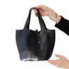 Hermes Picotin Lock 22 Black Clemence  Leather Bag