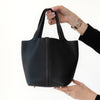 Hermes Picotin Lock 22 Black Clemence  Leather Bag