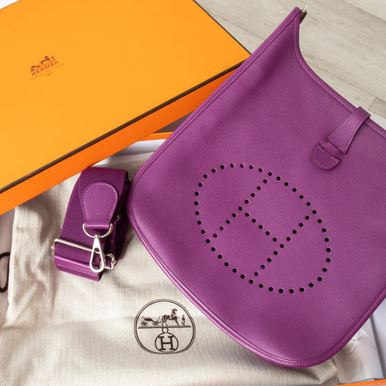 Hermes Purple Evelyne 29 Bag