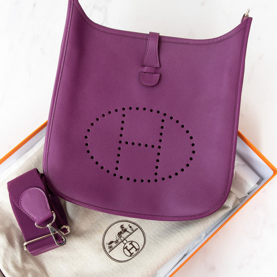 Hermes Purple Evelyne 29 Bag