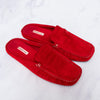 Hermes Red Suede  Slides