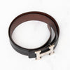 Hermès Reversible H Black And Brown Leather Belt Size 85