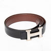 Hermès Reversible H Black And Brown Leather Belt Size 85