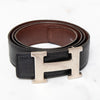 Hermès Reversible H Black And Brown Leather Belt Size 85