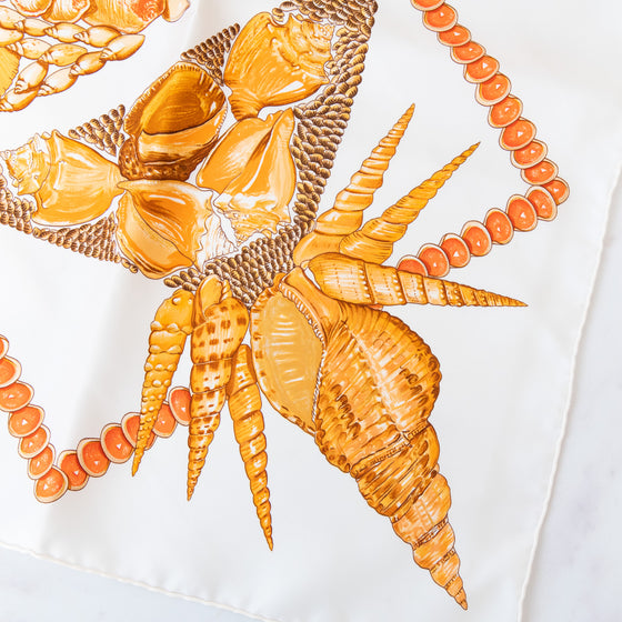 Hermes Rocaille Orange Silk Scarf