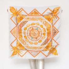  Hermes Rocaille Orange Silk Scarf