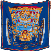  Hermes Grand Carosse Pour Un Ambassadeur Blue Silk Scarf