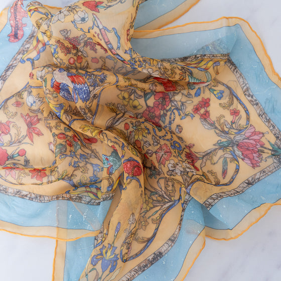 Hermès Silk Blue Multi Scarf
