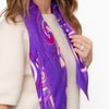 Hermes Purple Silk Comme Histoires Scarf