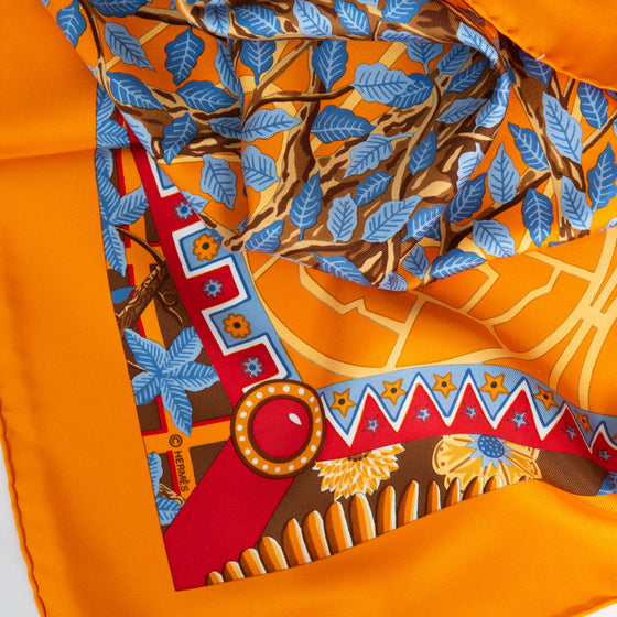 Hermès Silk Axis Mundi Silk Scarf