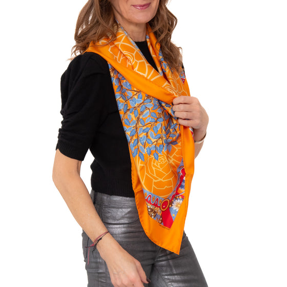 Hermès Silk Axis Mundi Silk Scarf