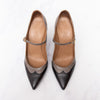 Hermès Tri Colour Black Grey Caramel Leather Heel Shoes