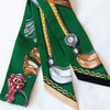 Hermes Emerald Green Cavalcades Silk Twilly