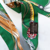 Hermes Emerald Green Cavalcades Silk Twilly