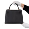 **UNUSED** Hermes Kelly 28 Black Epsom Sellier Permabrass Hardware Bag