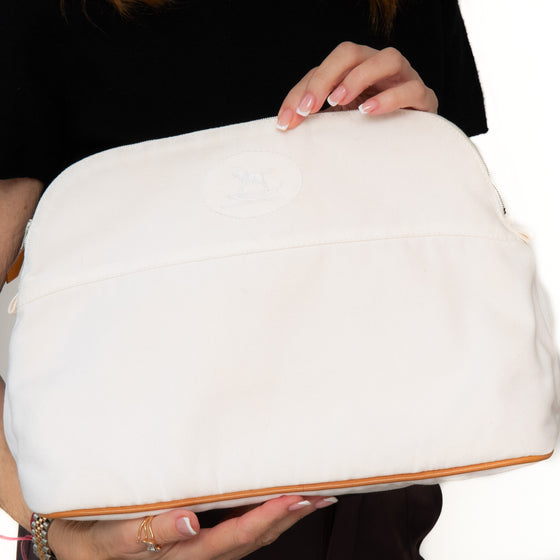 Hermès Bolide Ecru Fabric Pouch