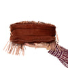 Hogan Rust Leather Suede Fringed Shoulder Bag