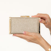  Jimmy Choo Ellipse Soft Gold Glitter Clutch Bag