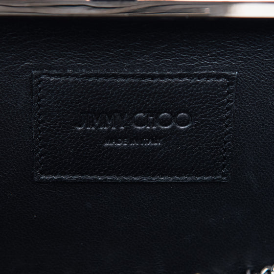 Jimmy Choo Ellipse Silver Grey Glitter Clutch Bag
