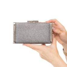  Jimmy Choo Ellipse Silver Grey Glitter Clutch Bag