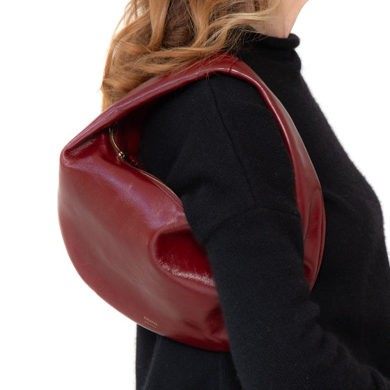 Khaite Olivia Burgundy Patent Leather Bag