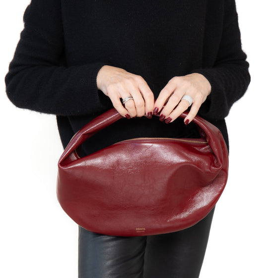 Khaite Olivia Burgundy Patent Leather Bag