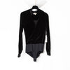 L'agence Kallie Velvet And Stretch Jersey Bodysuit