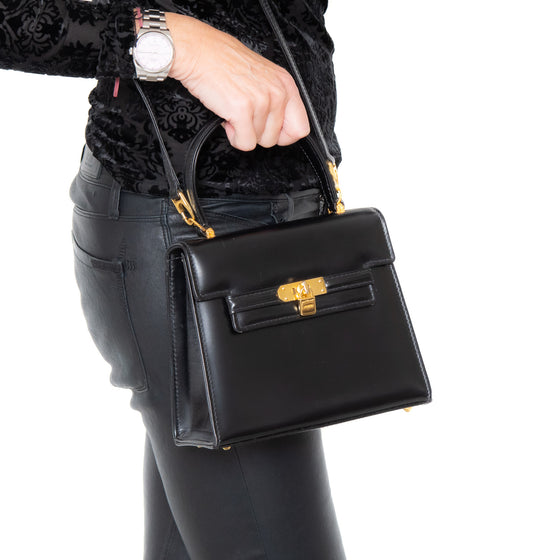 Launer London Black Leather Handbag