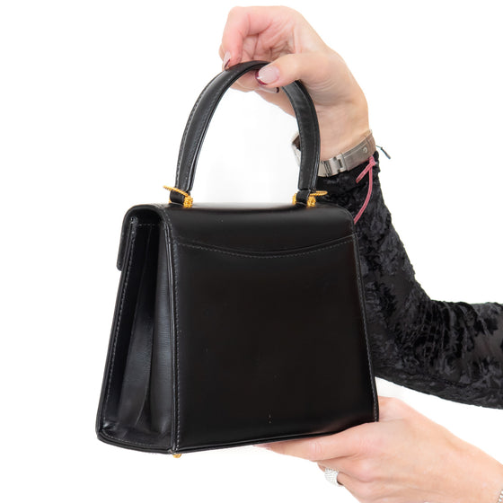 Launer London Black Leather Handbag