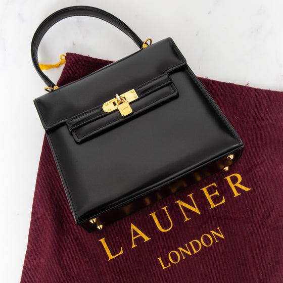 Launer London Black Leather Handbag