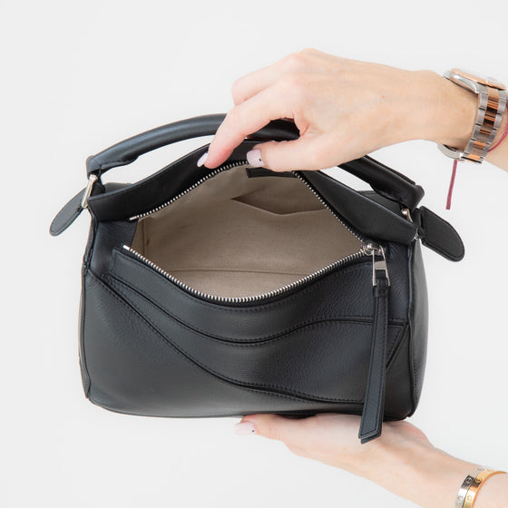 Loewe Black Puzzle Medium Leather Shoulder Bag